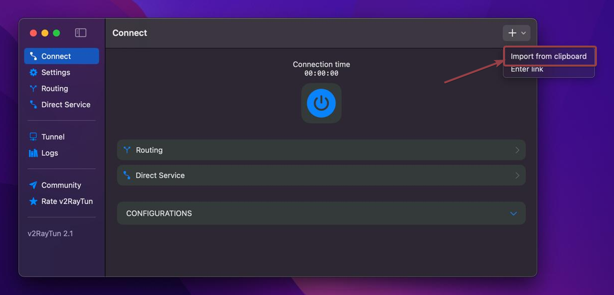 Import from clipboard